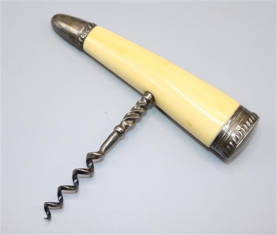 Silver mounted cork screw